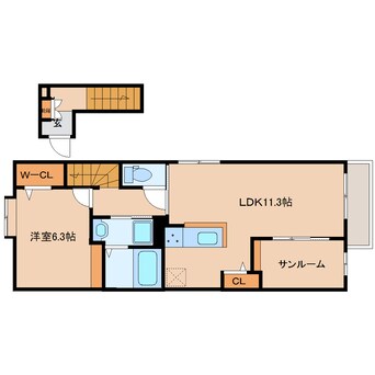 間取図 桜井線<万葉まほろば線>/京終駅 徒歩8分 2階 建築中