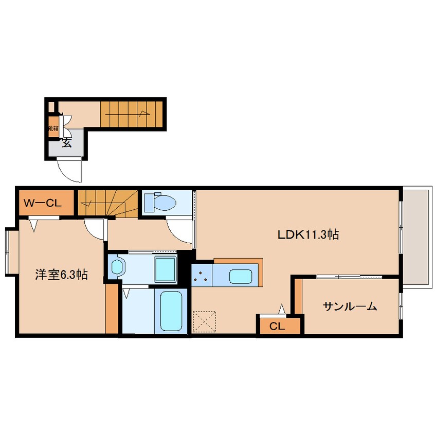 間取図 桜井線<万葉まほろば線>/京終駅 徒歩8分 2階 建築中