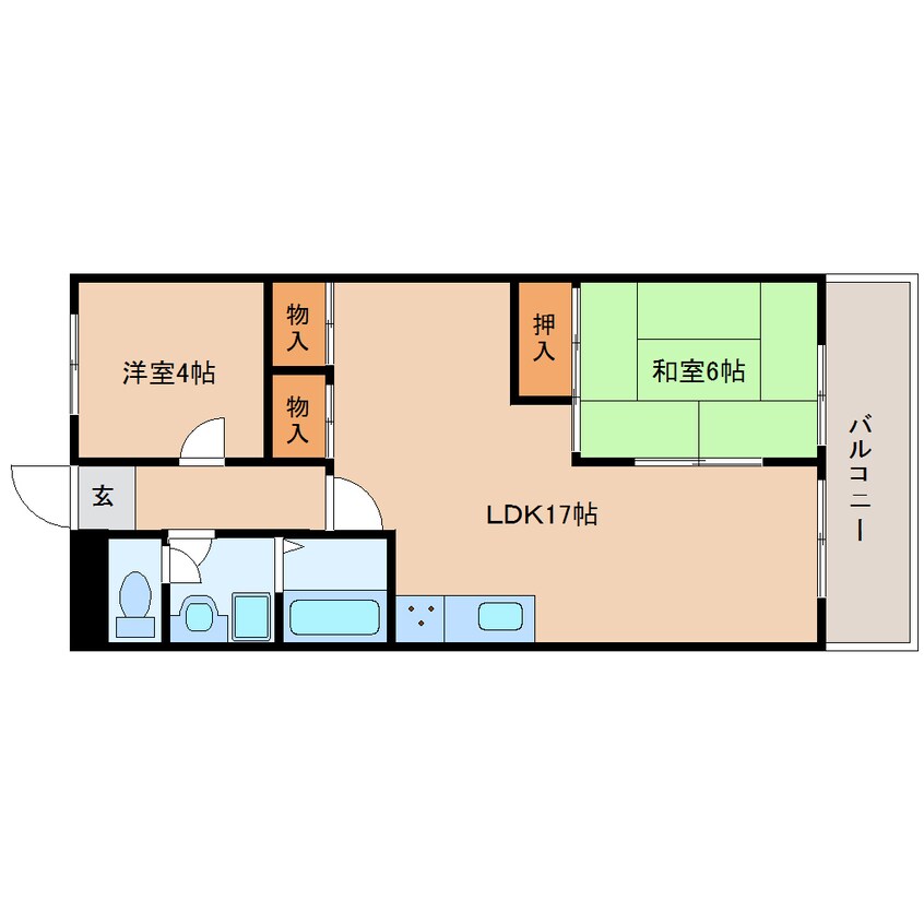 間取図 奈良線/奈良駅 徒歩3分 2階 築40年