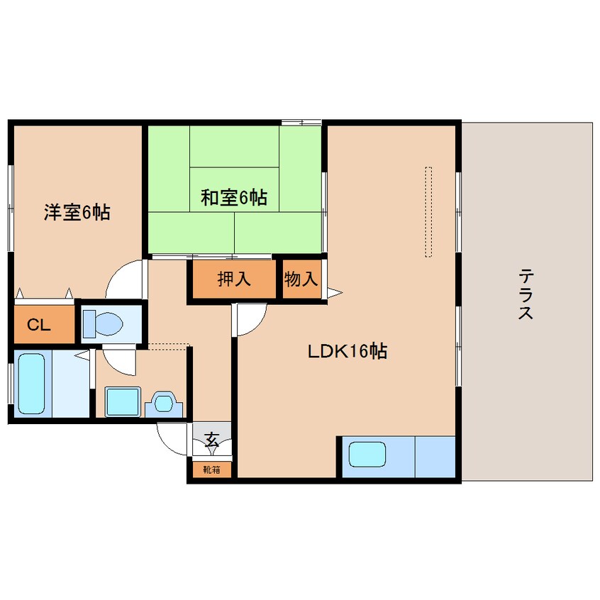 間取図 近鉄橿原線/西ノ京駅 徒歩23分 1階 築28年