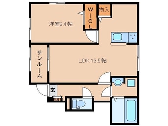 間取図 桜井線<万葉まほろば線>/帯解駅 徒歩24分 1階 1年未満