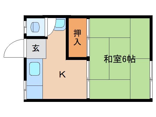 間取り図 近鉄難波線・奈良線/新大宮駅 徒歩9分 1階 築48年