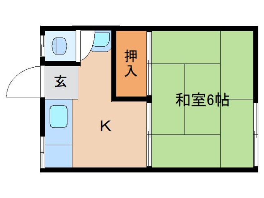 間取図 近鉄難波線・奈良線/新大宮駅 徒歩9分 1階 築48年