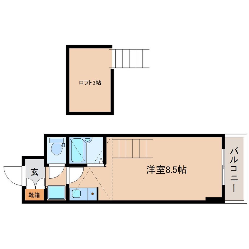 間取図 桜井線<万葉まほろば線>/京終駅 徒歩15分 4階 築32年