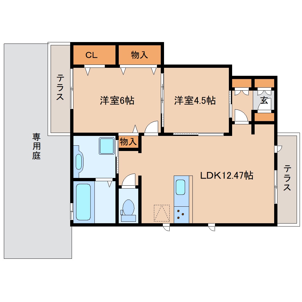 間取り図 近鉄橿原線/尼ケ辻駅 徒歩19分 1階 築3年