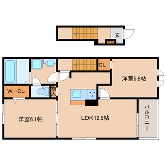 間取図 奈良線/木津駅 徒歩20分 2階 1年未満