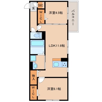 間取図 奈良線/奈良駅 徒歩19分 3階 1年未満