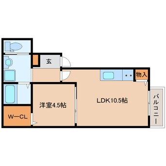 間取図 近鉄難波線・奈良線/近鉄奈良駅 徒歩18分 3階 1年未満