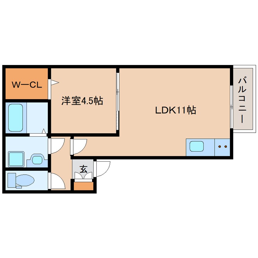 間取図 近鉄難波線・奈良線/近鉄奈良駅 徒歩18分 2階 1年未満