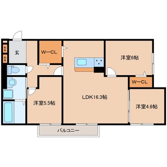 間取図 奈良線/奈良駅 徒歩9分 1階 1年未満