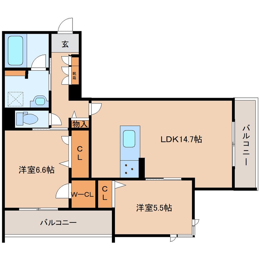 間取図 近鉄難波線・奈良線/新大宮駅 徒歩4分 2階 建築中