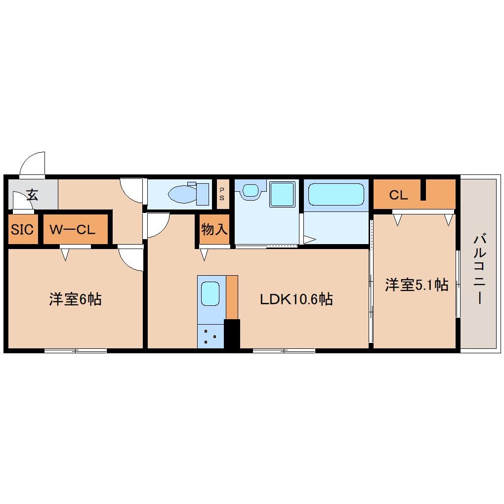 間取り図 大和路線・関西本線/奈良駅 徒歩11分 3階 建築中