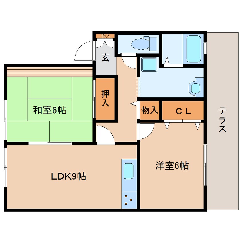 間取図 近鉄大阪線（近畿）/近鉄下田駅 徒歩3分 1階 築26年