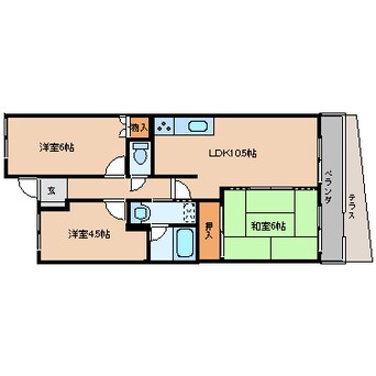 間取図 近鉄大阪線（近畿）/近鉄下田駅 徒歩6分 1階 築33年