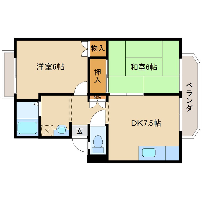 間取図 近鉄大阪線（近畿）/近鉄下田駅 徒歩2分 2階 築30年