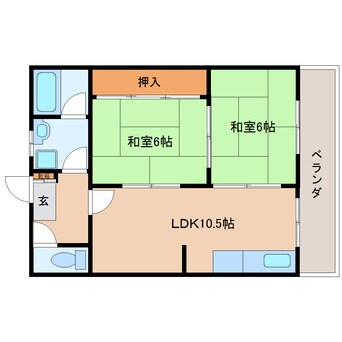 間取図 近鉄大阪線（近畿）/近鉄下田駅 徒歩8分 3階 築38年