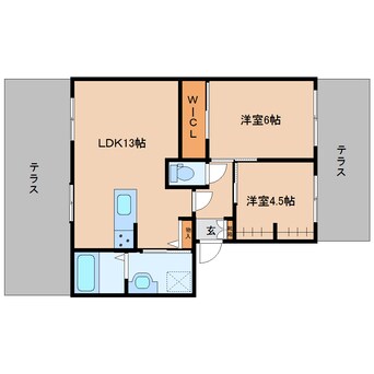 間取図 近鉄大阪線（近畿）/二上駅 徒歩7分 1階 築29年