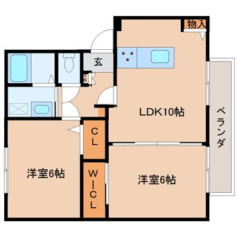 間取図 近鉄大阪線（近畿）/二上駅 徒歩10分 1階 築28年