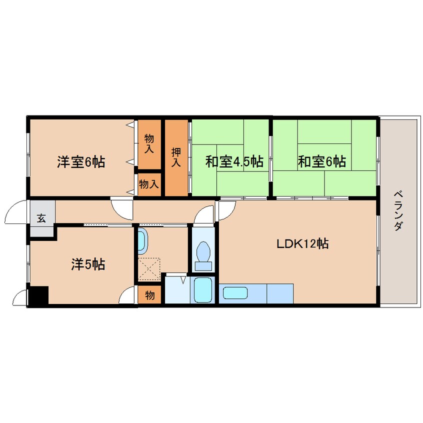 間取図 近鉄大阪線（近畿）/二上駅 徒歩5分 3階 築31年