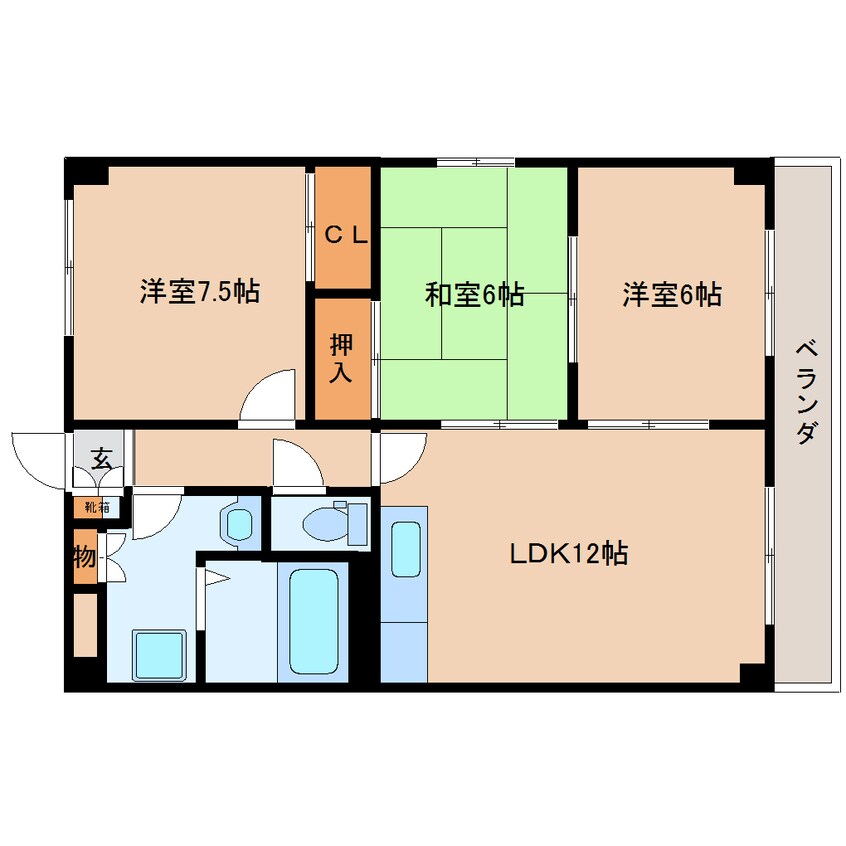 間取図 近鉄大阪線（近畿）/関屋駅 徒歩3分 4階 築25年