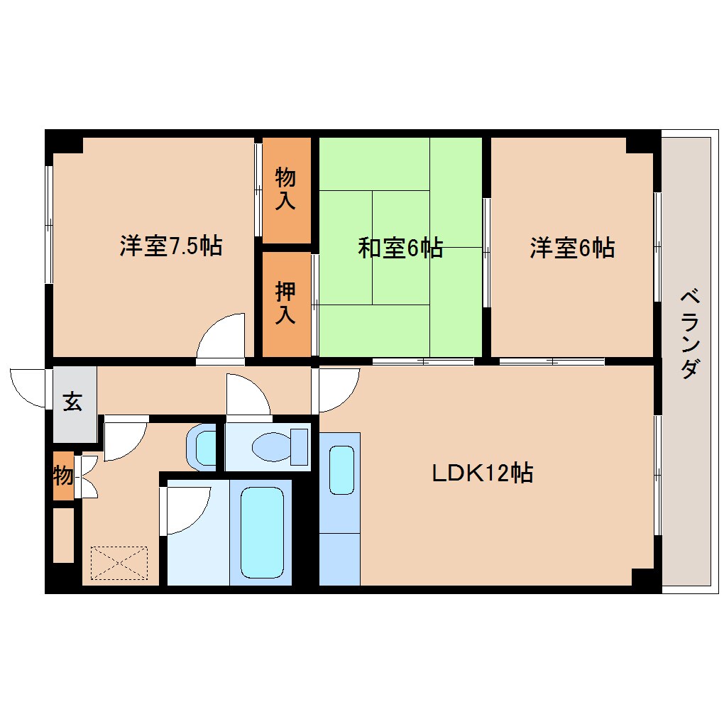 間取り図 近鉄大阪線（近畿）/関屋駅 徒歩3分 3階 築25年