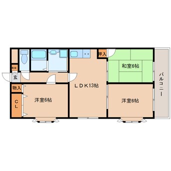 間取図 和歌山線/志都美駅 徒歩10分 5階 築33年