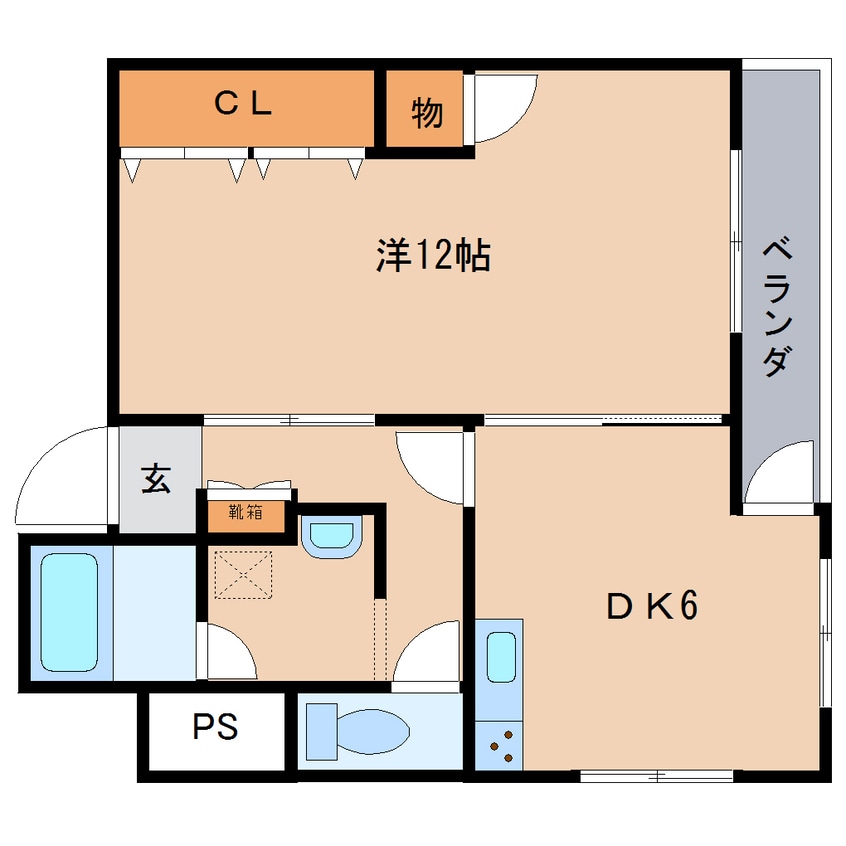 間取図 近鉄南大阪線/二上神社口駅 徒歩3分 3階 築37年