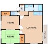 近鉄大阪線（近畿）/二上駅 徒歩15分 2階 築26年 2LDKの間取り
