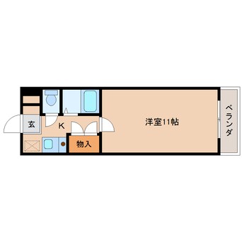 間取図 近鉄大阪線（近畿）/関屋駅 徒歩3分 3階 築24年
