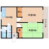 近鉄大阪線（近畿）/二上駅 徒歩10分 3階 築51年 2DKの間取り