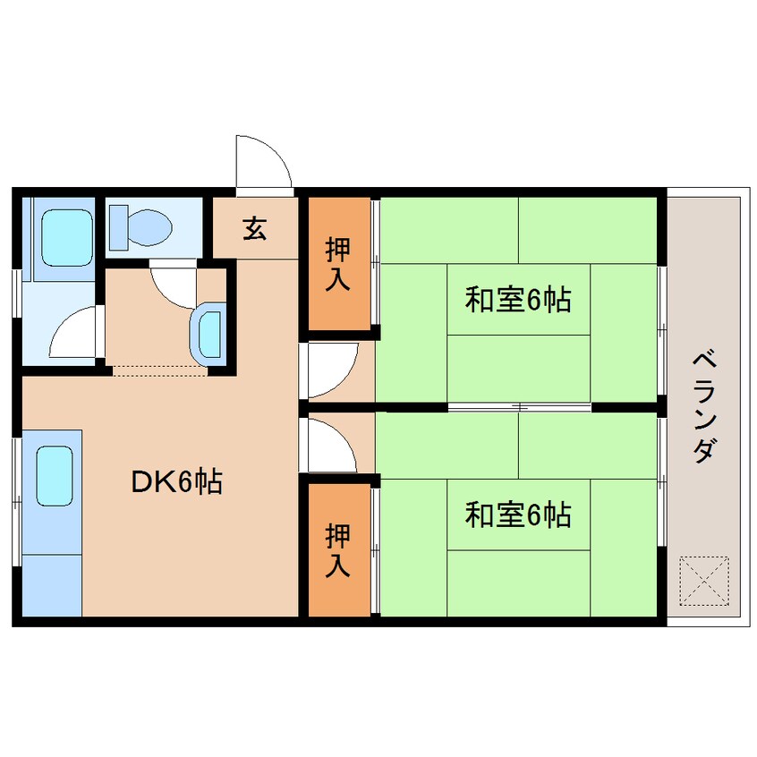 間取図 近鉄大阪線（近畿）/二上駅 徒歩10分 1階 築52年