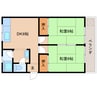 近鉄大阪線（近畿）/二上駅 徒歩10分 2階 築51年 2DKの間取り