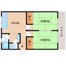 近鉄大阪線（近畿）/二上駅 徒歩10分 2階 築51年 2DKの間取り