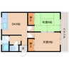 近鉄大阪線（近畿）/二上駅 徒歩10分 3階 築52年 2DKの間取り