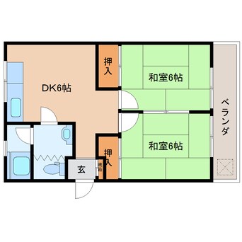 間取図 近鉄大阪線（近畿）/二上駅 徒歩10分 3階 築50年