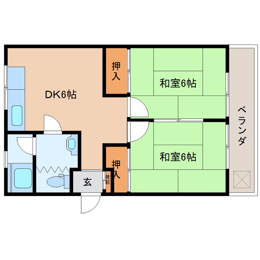 間取図 近鉄大阪線（近畿）/二上駅 徒歩10分 3階 築50年