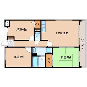 間取図 近鉄大阪線（近畿）/五位堂駅 徒歩5分 5階 築24年