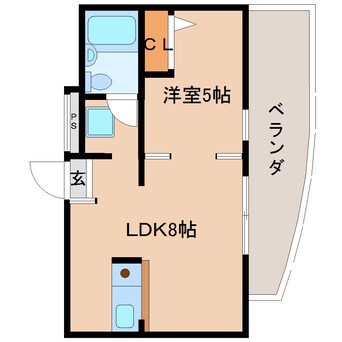 間取図 近鉄大阪線（近畿）/五位堂駅 徒歩4分 6階 築34年