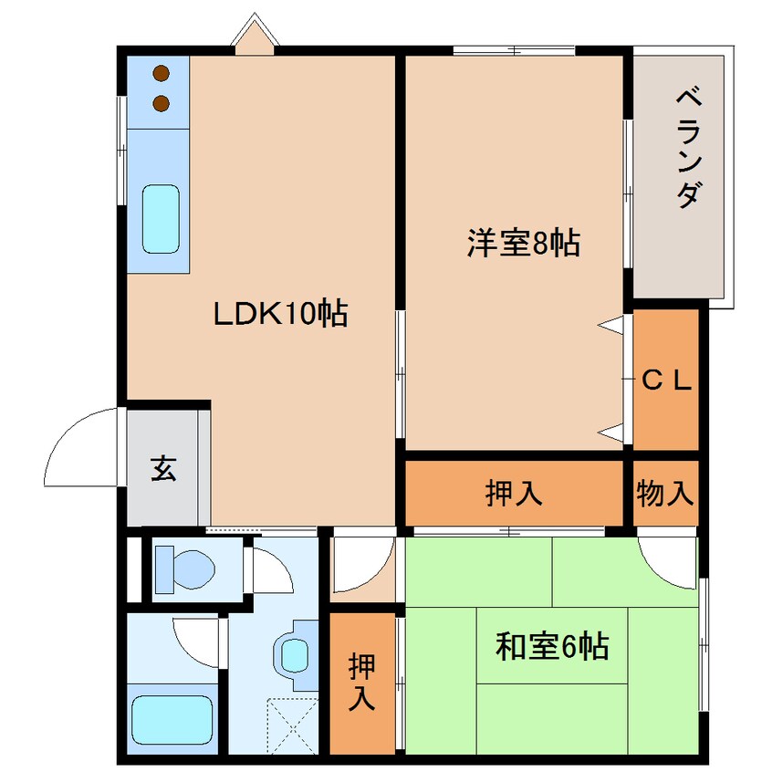 間取図 近鉄大阪線（近畿）/五位堂駅 徒歩8分 3階 築33年