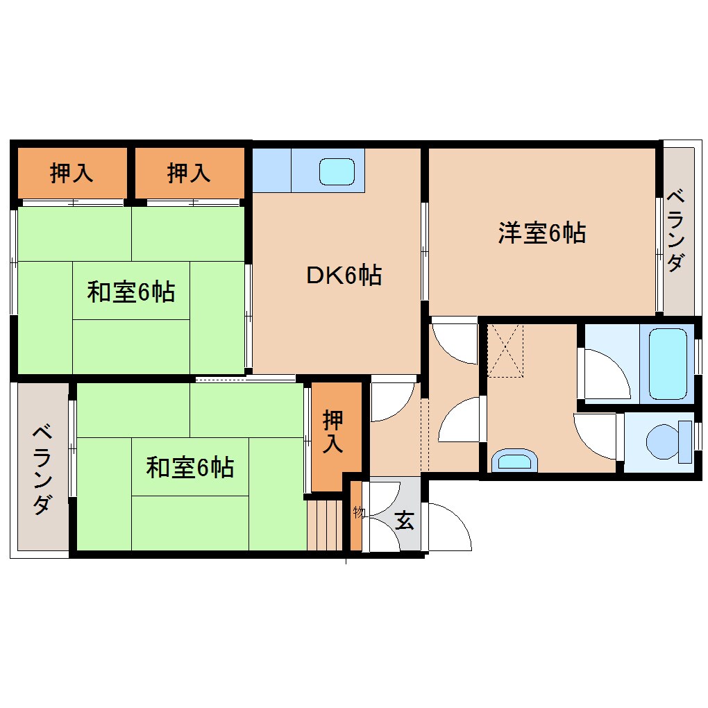 間取り図 和歌山線/志都美駅 徒歩5分 5階 築46年