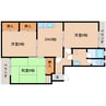 和歌山線/志都美駅 徒歩5分 2階 築47年 3DKの間取り