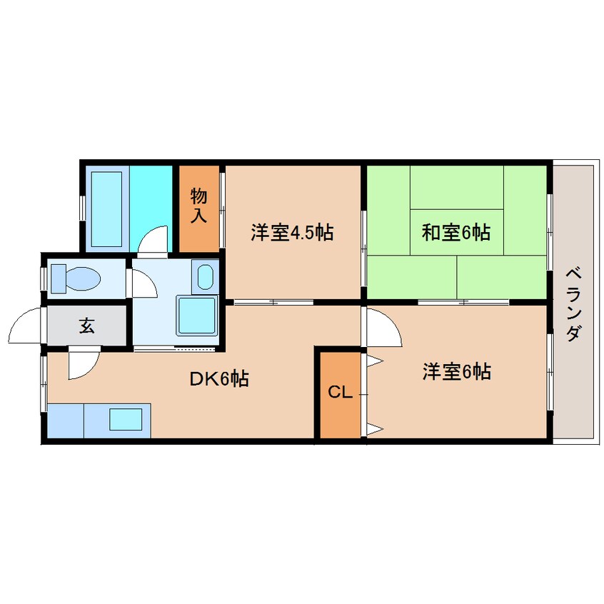 間取図 近鉄南大阪線/二上神社口駅 徒歩2分 2階 築39年