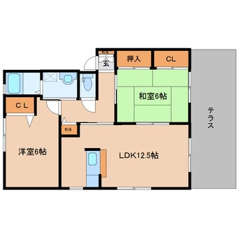 間取図 近鉄大阪線（近畿）/近鉄下田駅 徒歩5分 1階 築25年