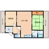 近鉄大阪線（近畿）/近鉄下田駅 徒歩10分 2階 築38年 2LDKの間取り