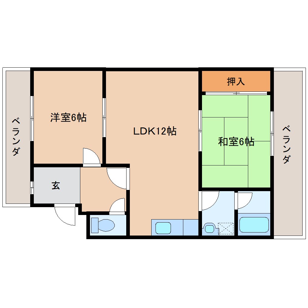 間取り図 近鉄大阪線（近畿）/近鉄下田駅 徒歩10分 2階 築38年