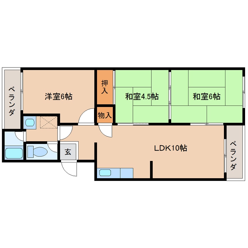 間取図 近鉄大阪線（近畿）/近鉄下田駅 徒歩1分 4階 築47年