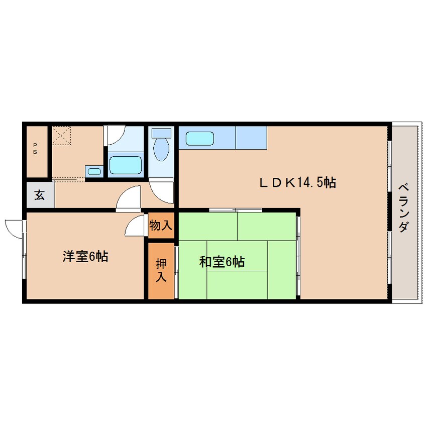 間取図 近鉄大阪線（近畿）/五位堂駅 徒歩22分 4階 築41年