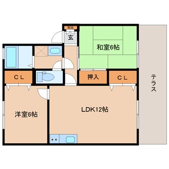 間取図 近鉄大阪線（近畿）/五位堂駅 バス7分馬見北1丁目下車:停歩1分 1階 築29年