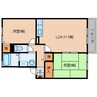 近鉄大阪線（近畿）/五位堂駅 徒歩18分 2階 築26年 2LDKの間取り