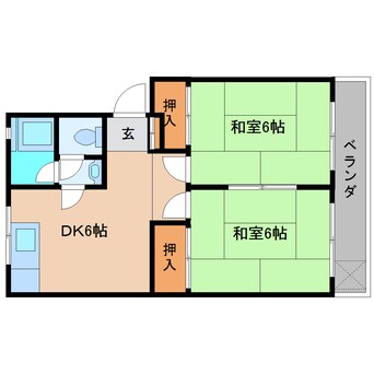 間取図 近鉄大阪線（近畿）/近鉄下田駅 徒歩5分 4階 築49年